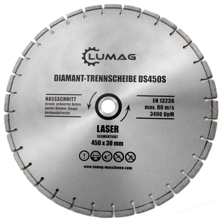 Lumag  reservdel diamantkapskiva, segmenterad D. 450 x 30 mm